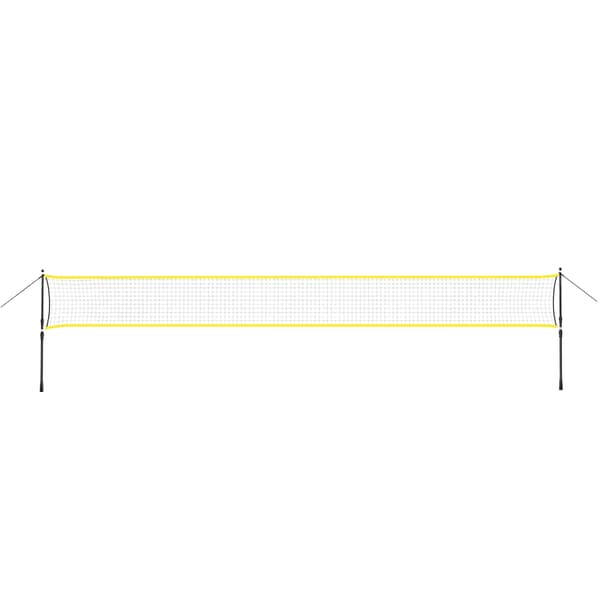 Badmintonnet med teleskopstolper, 600x60 cm, heldæksel