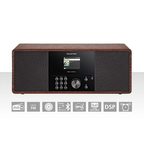 Telestar DIRA S 24 CD DAB+ / FM Stereo Radio med CD-spelare Trä