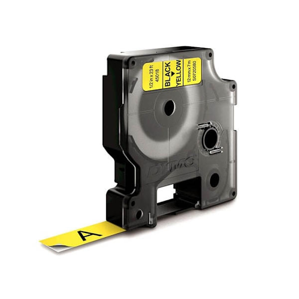 DYMO Bånd S0720580 45018 12mm Sort på Gul