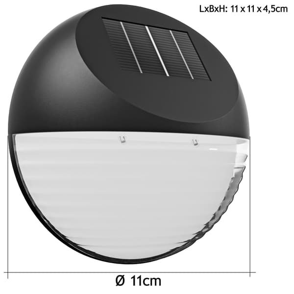 LED solcellevæglamper, 6-pak, automatisk skumringssensor