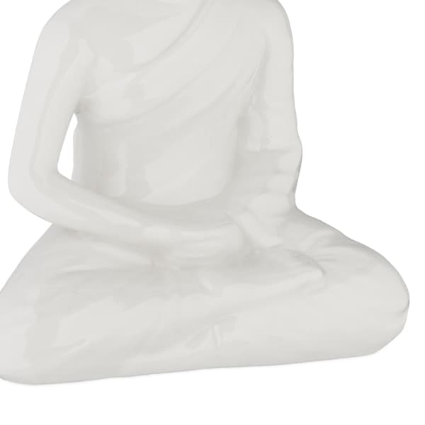 Valkoinen Buddha-figuuri 18 cm