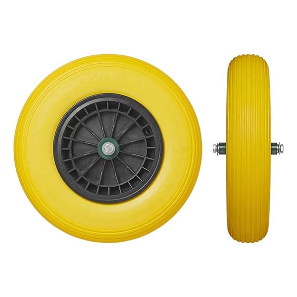 PU-däck med plastfälg 16" 4.00-8 inkl. axel 20 mm