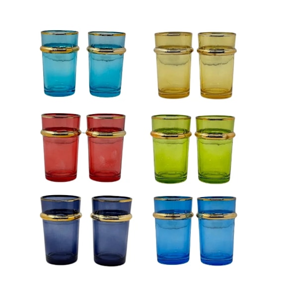 Eisenbach EB-GLS12C: 12 stycken färgade teglas med guldaccent