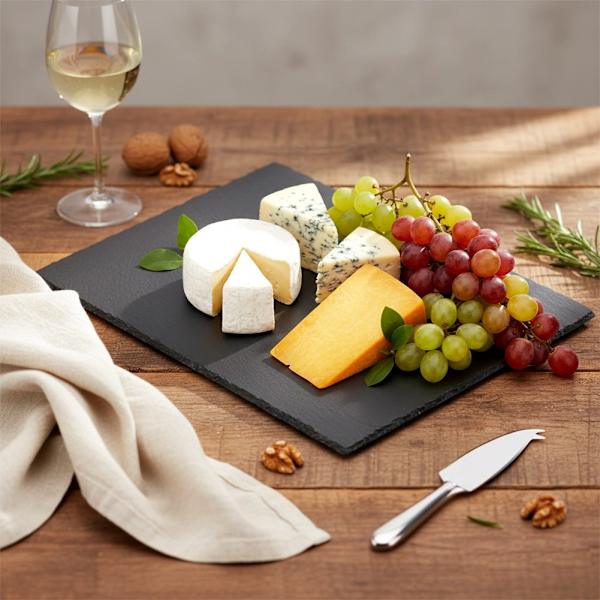 Serveringsbakke i stenskifer, rektangulær 40x30 cm