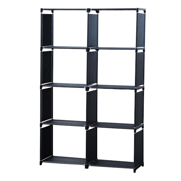 Herzberg 8-lags multifunktions bogreol og opbevaringsstativ - 85x125 cm sort