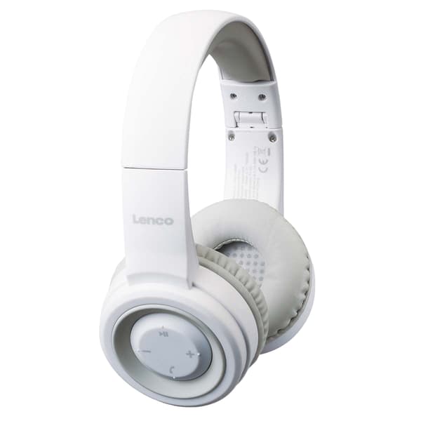 Bluetooth-hörlurar, stänkskyddade, 66 timmars batteritid, vita