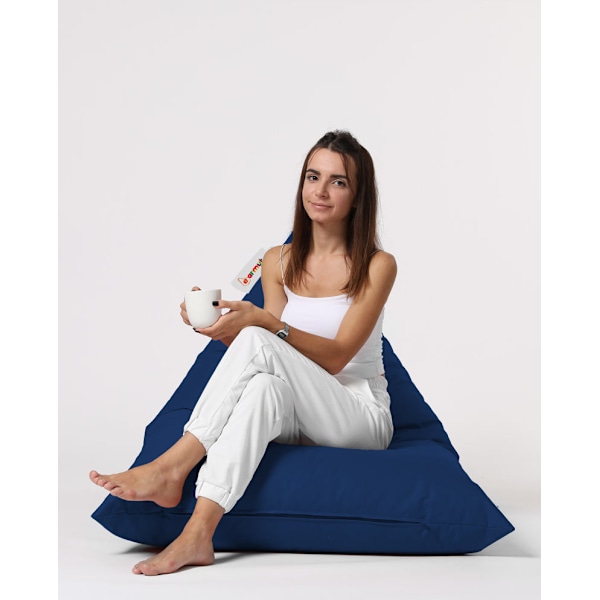Garden Bean Bag Pyramid Big Bed Puf - Mørkeblå