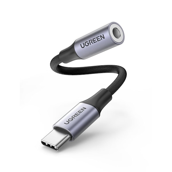 UGREEN USB-C til Aux 3,5 mm adapterkabel hun, 10 cm - Space Grey