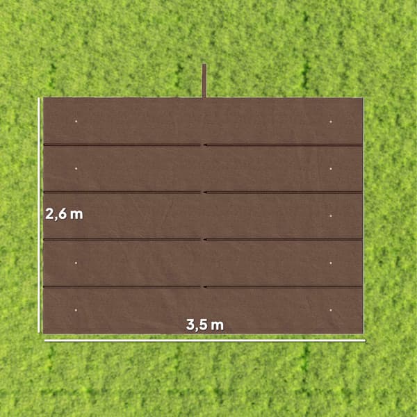 Utdragbar pergolatak, 4x3m, kaffe, polyester