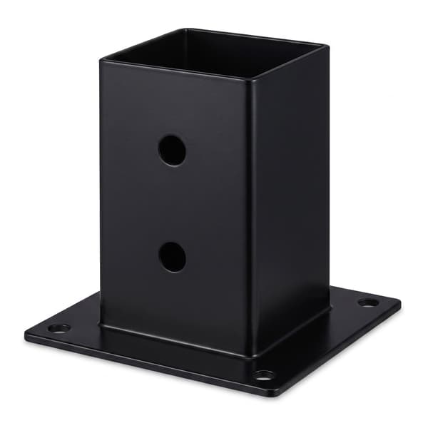 Stolpstöd i galvaniserat stål, svarta, 4-pack, 70x150 mm