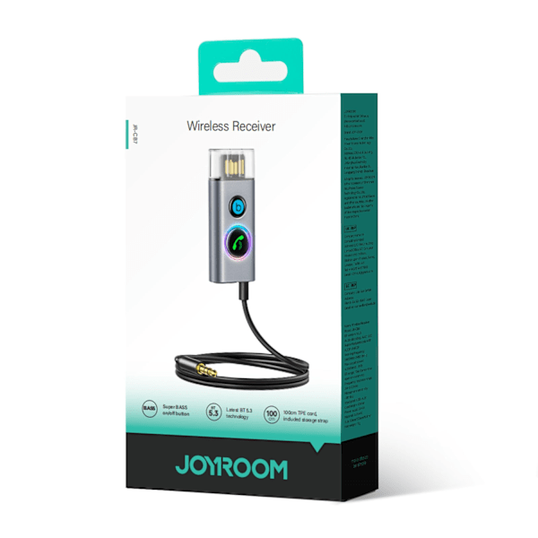 Auton langaton äänilähetinvastaanotin USB AUX TF Card JR-CB7 harmaa