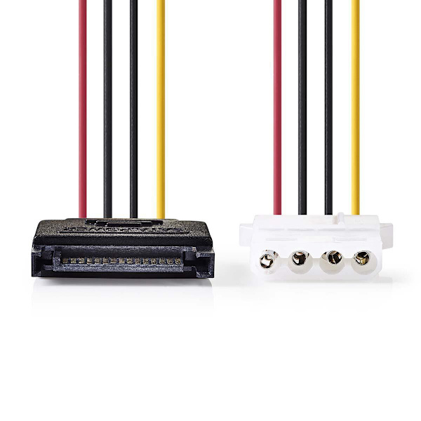Sisäinen Virtakaapeli | SATA 15-Pin uros | Molex naaras | Kullattu | 0.15 m | Pyöreä | PVC | Monivärinen | Kirjekuori