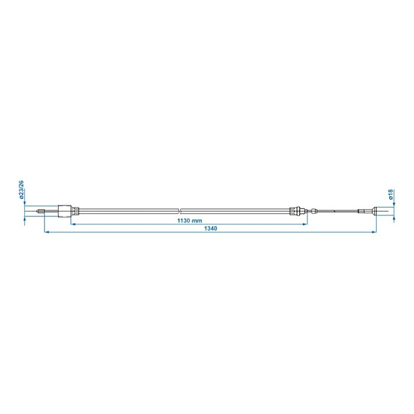 Jarruvaijeri 1130/1340mm kuppi Ø26mm sopii AL-KO > '97