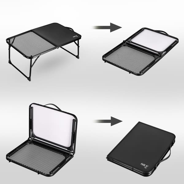 Sort foldbart campingbord – Let, kompakt, 60x40 cm