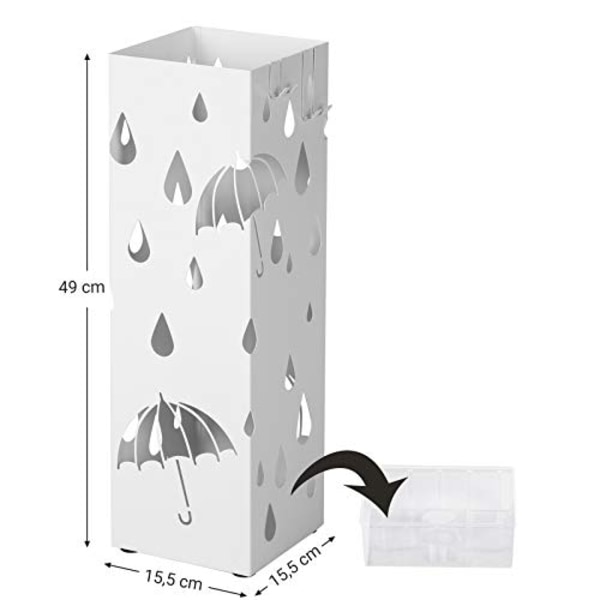 Metallinen sateenvarjoteline, neliönmuotoinen sateenvarjoteline