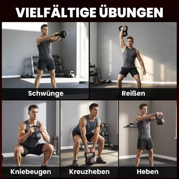 14 kg sort kettlebell med sandfyld til begyndere