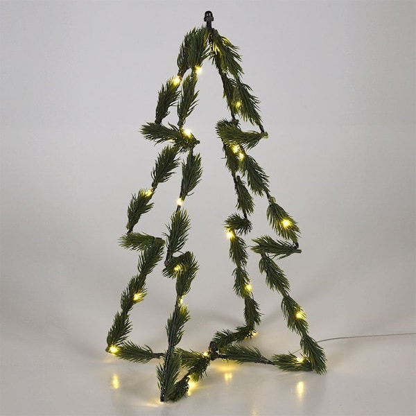 3D joulukuusi 40 cm, 30 LED-valoa, vihreä väri