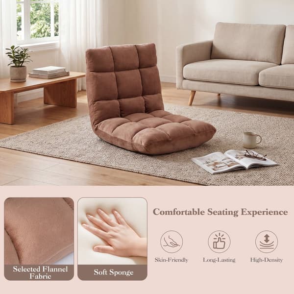 Justerbar gulvstol, 14 positioner, flannel, beige