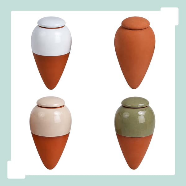Leravattenkottar med lock, 350 ml, ljusgrön, 4-pack