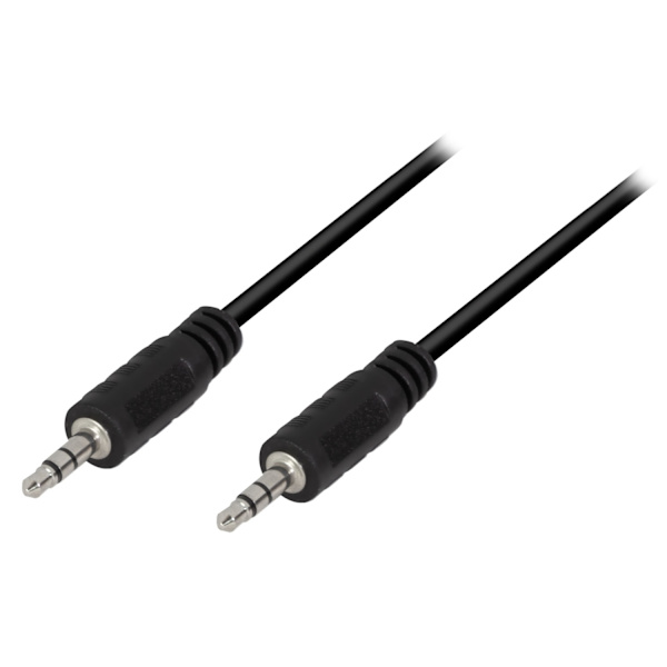 3,5 mm han-til-han stereolydkabel, 0,2 m, sort
