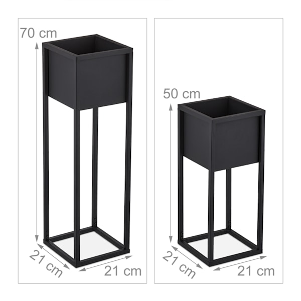 Kukkateline metallia - 2 kpl mustaa