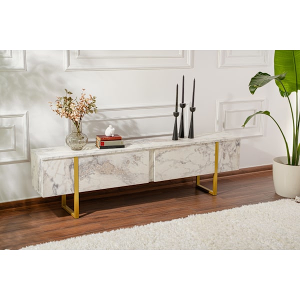 TV Stand Serenity - Fressia marmor, guld
