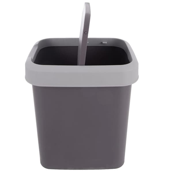 12L grå plastik affaldsbeholder med svinglåg