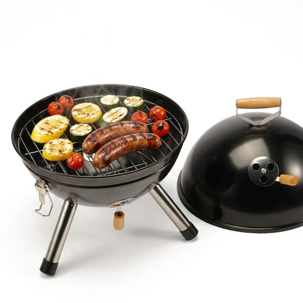 Mini kulgrill, sort, 30 cm stål