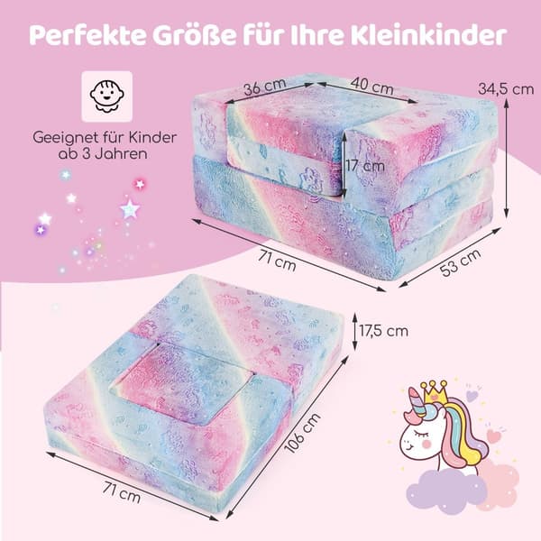 Modulär barnsoffa – Glow-in-the-Dark leksoffa, 71x53x34,5 cm