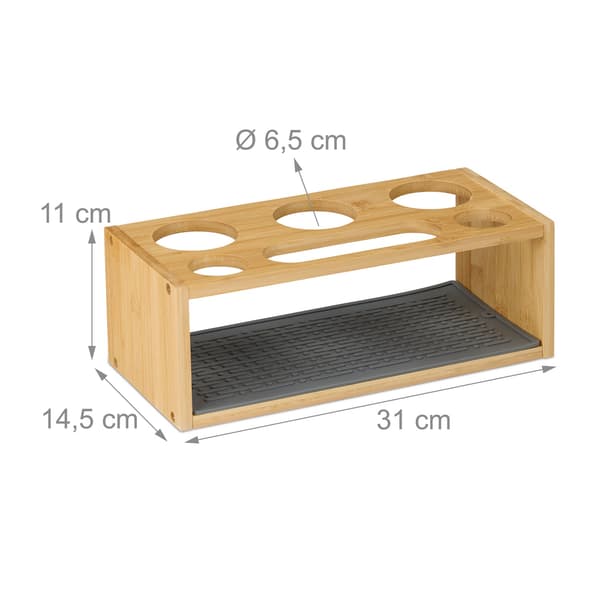 Bambus tørrestativ til 3 flasker