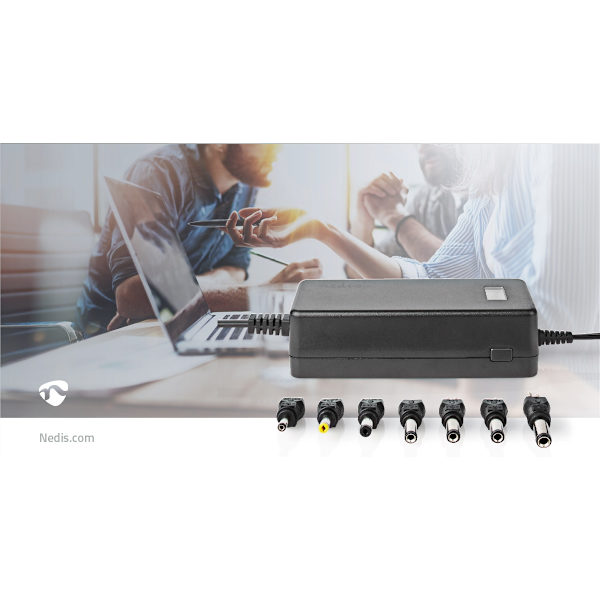 Universal nätadapter | 36 W | 5 - 24 V DC | 1.80 m | 2.4 A - 3.0 A A | 7 plug(s) | Svart