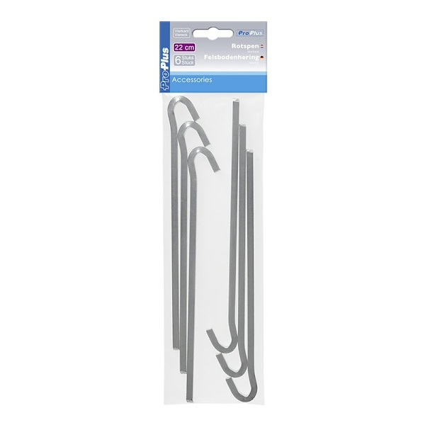 Klippepind 22cm metal firkantet 6 stykker i polybag