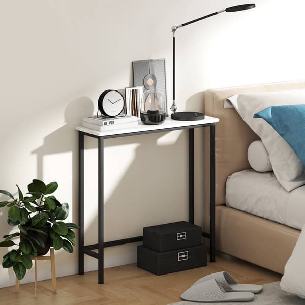Slankt konsolbord, marmorlook-plade, 24 cm dybde