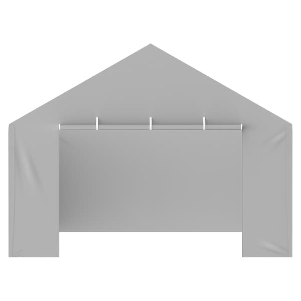 Carportväggskydd 3,7x6,7 m, vattentätt UV-skydd, grå