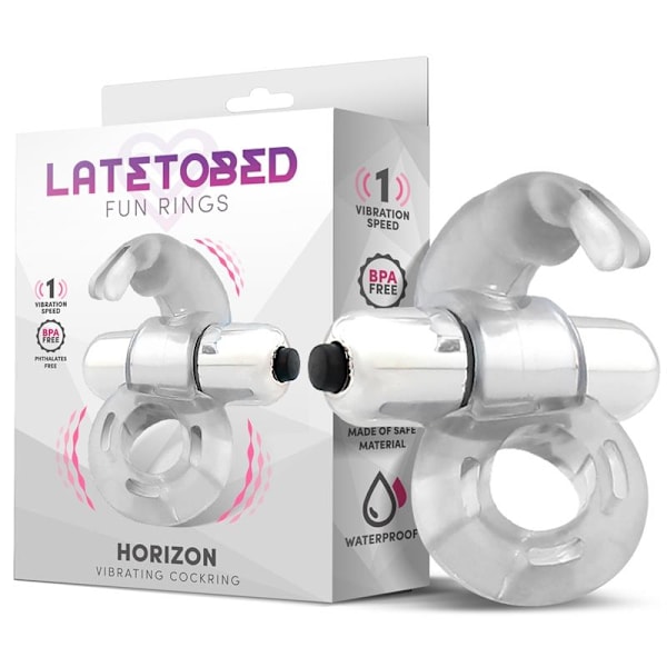 Horizon Vibrating Penis Ring med Rabbit Clear