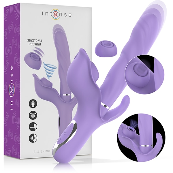 Intense - Billie Multifunktion Genopladelig Vibrator Suction & Pulsing Purple