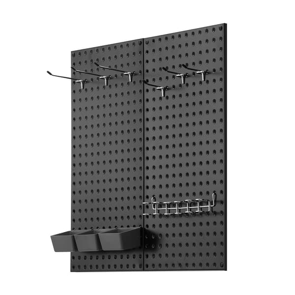 Metalplader til hulplader 32 x 16 tommer, 2-pak, sort