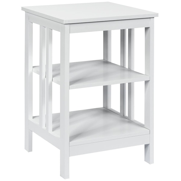 3-lags sengebord Sofabord Sofabord til soveværelse 40 x 40 x 61 cm Hvid