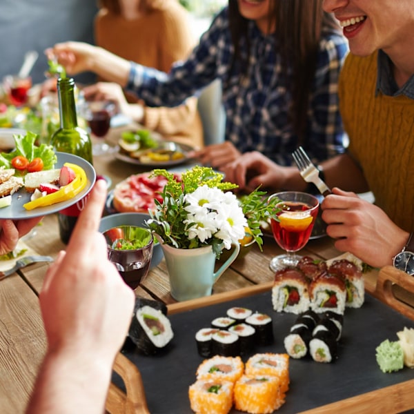 Serveringsbakke med skifertallerken