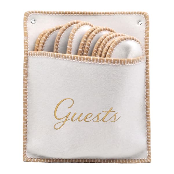 Filtgästtofflor, set med 6 par, beige, halkfri sula