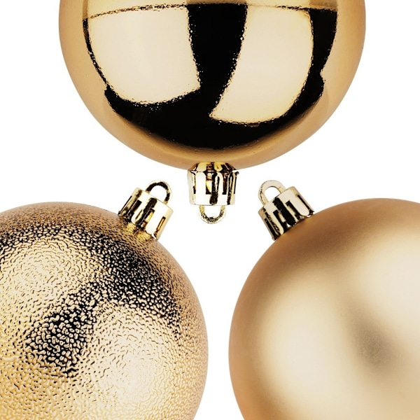 Sprængsikre julekugler guld 8 cm 5 stk.