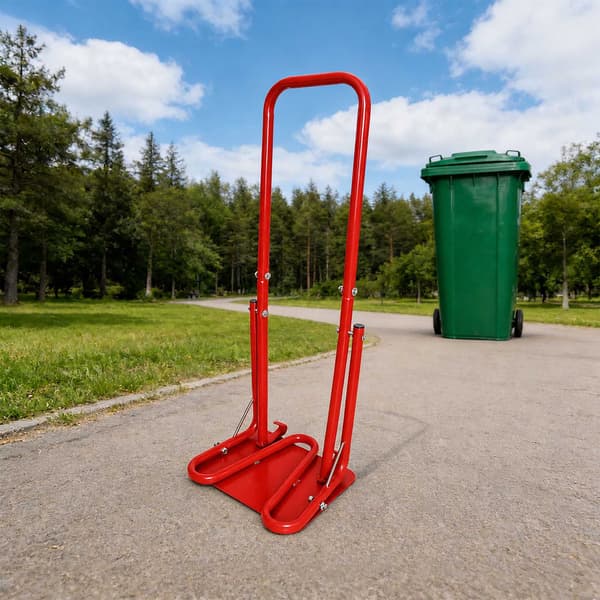 Manuel stålaffaldskomprimator med metalplade