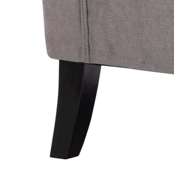Enkeltstol, Afslapningsstol, Fløjstol, Enkeltstol, Accentstol Med Tuftede Træfødder, Polyester, Grå, 74 X 86 X 102 Cm