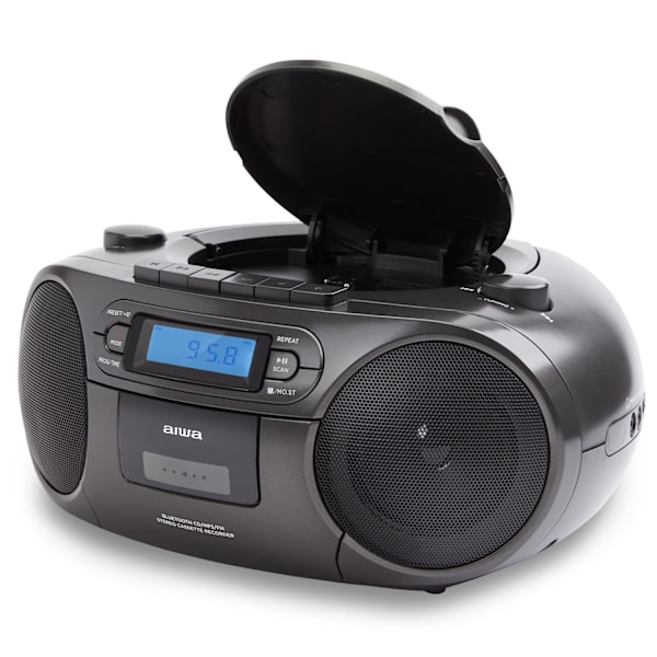 Kassetteradio CD/FM-radio/kassettebånd/USB/BT Sort