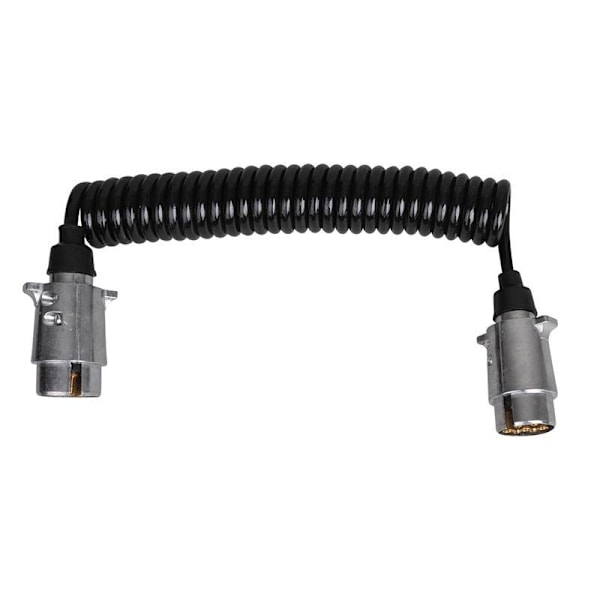 Spiralkabel 3,5M med 2x 7-polig kontakt metall i blister