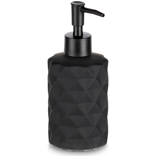 Sæbedispenser i glas, sort, 330 ml kapacitet