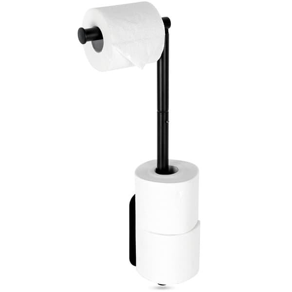 Toiletpapirholder i sort stål, 46,5 cm
