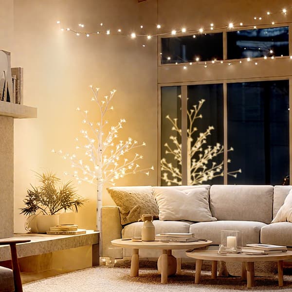LED-ljusgran, 150 cm, varmvit, inomhus-/utomhusbruk
