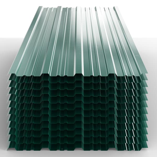 Trapetsplåt set om 12 gröna 129x46cm perforerade