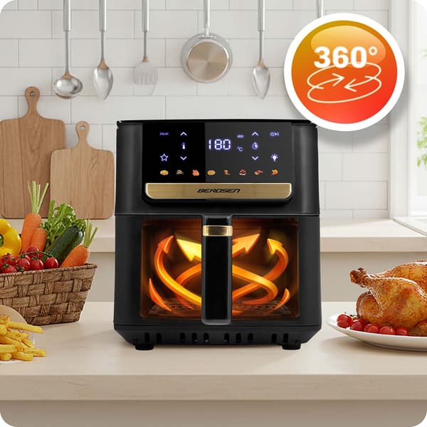 Airfryer, 6,5L, 1700W, Touchskærm, Sort